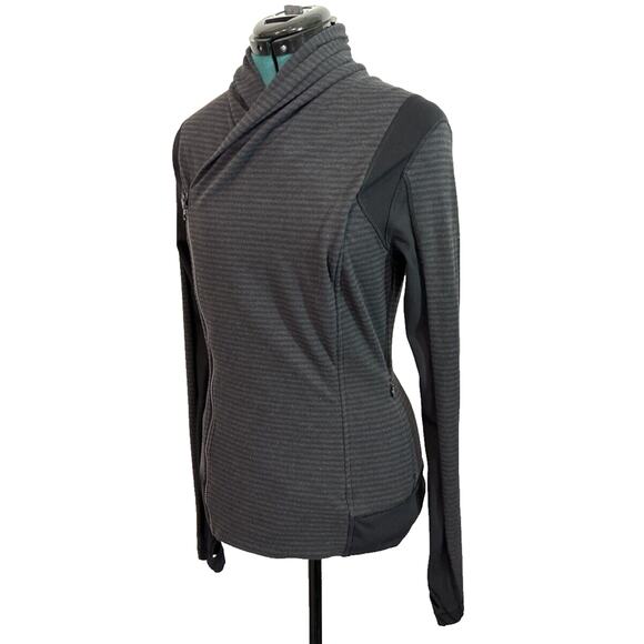 Lululemon Bhakti Yoga Jacket Luon Pique Black Dark‎ Slate / Black Size 6 W4F02S - Picture 3 of 13